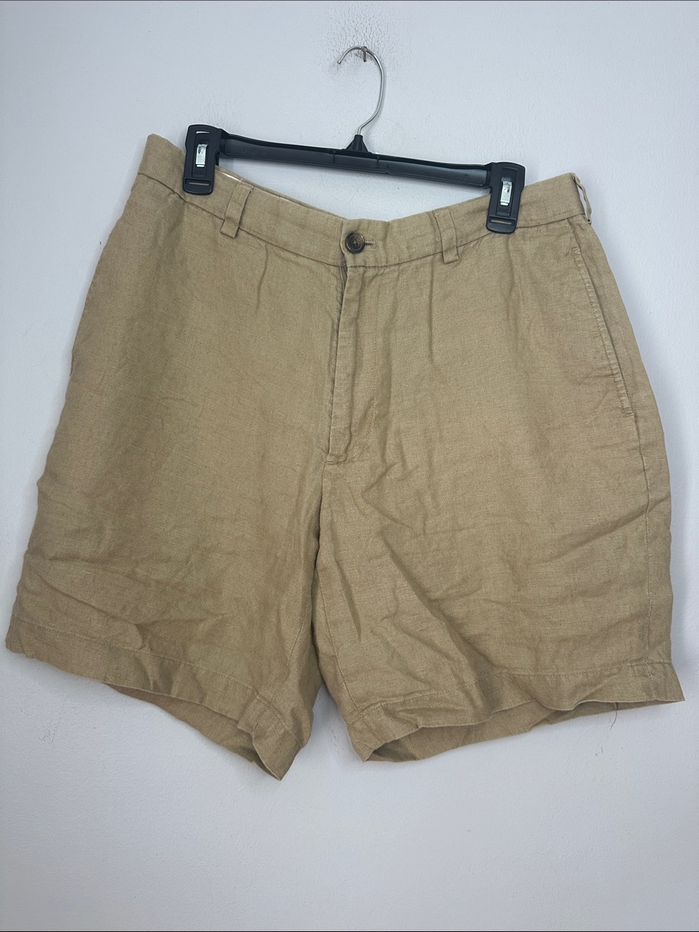 346 Brooks Brothers 100% Linen Men's Casual Linen Shorts in Tan
